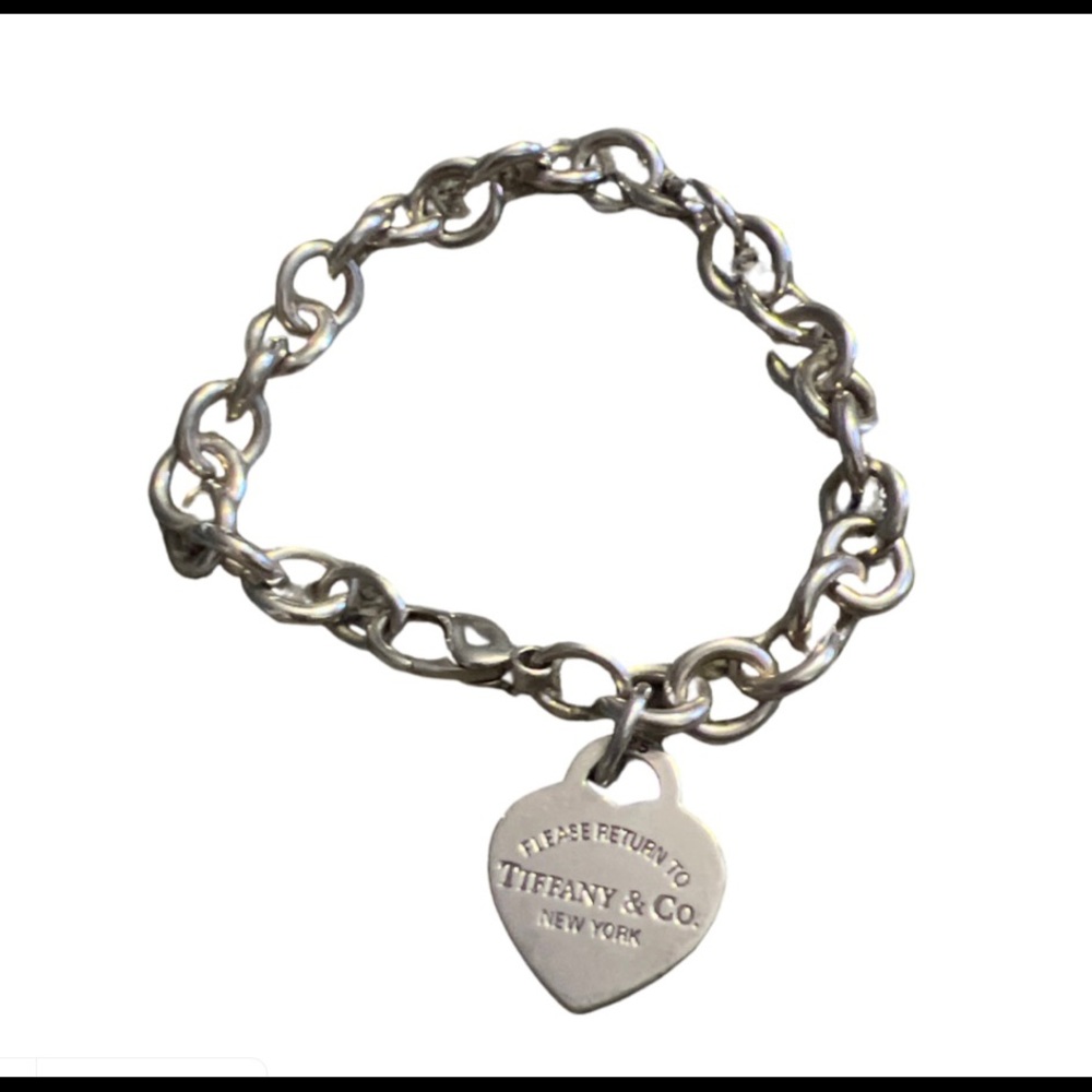 Tiffany & Co Heart Tag Charm Bracelet size 8